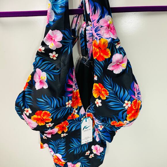 One Piece Swimsuit Tummy Control Bathing Suit Ruched Front‎ Cross Swimwear 5X - Picture 8 of 9